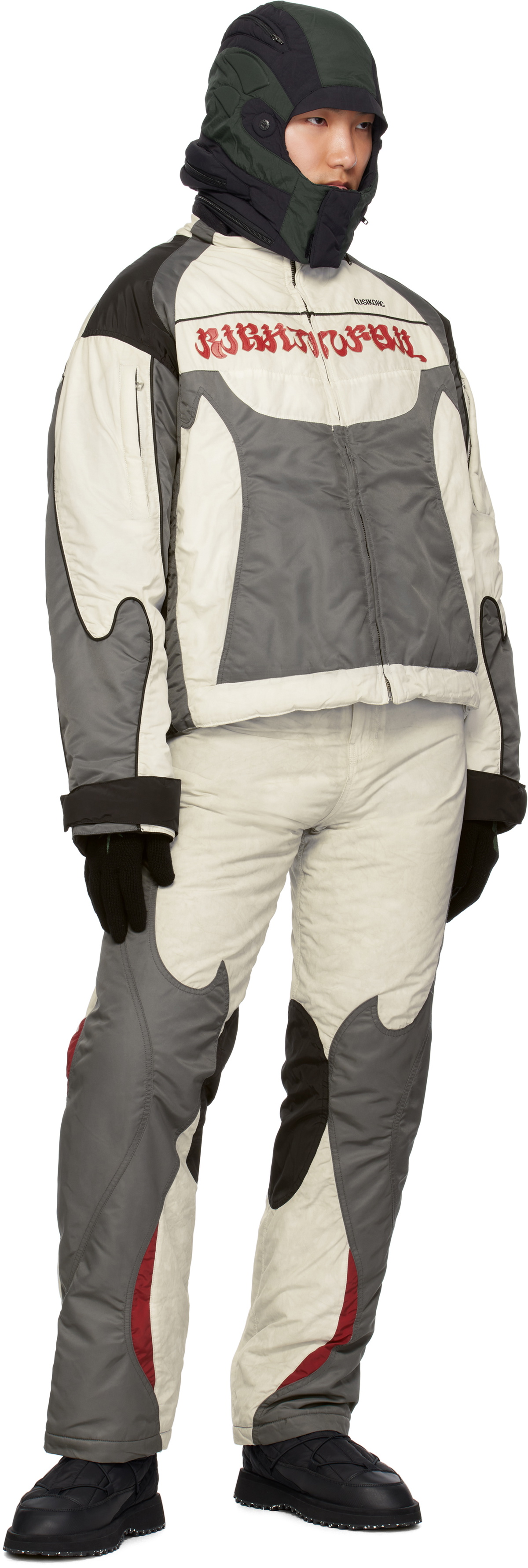 KUSIKOHC White & Gray Rider Padded Jacket