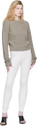 Rier Off-White Fine Rib Silk Longjohn Leggings