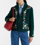 Rixo Jude embroidered floral wool-blend jacket