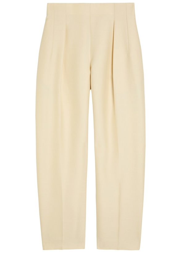 Photo: Khaite Somera Wool and Silk-blend Trousers Ivory