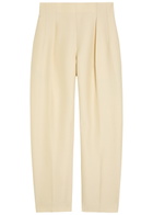 Khaite Somera Wool and Silk-blend Trousers Ivory