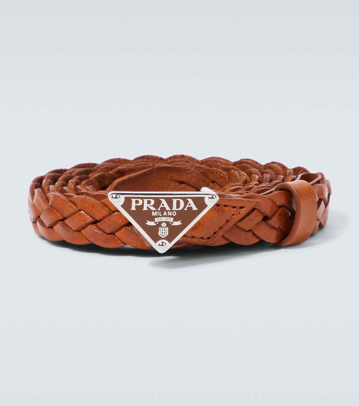 Prada Logo woven leather belt Prada display picture 3
