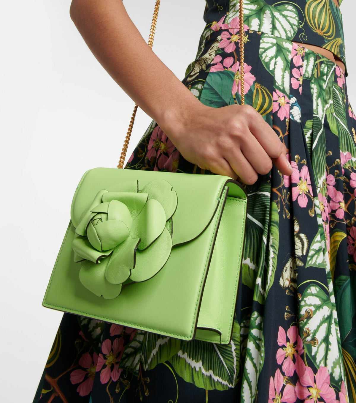 Oscar de la Renta Tro Mini leather shoulder bag