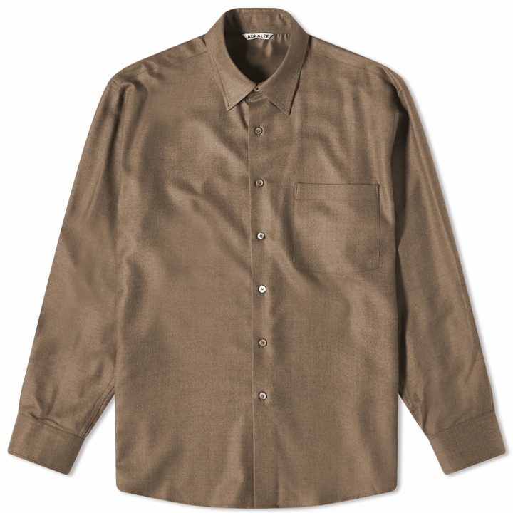 Photo: Auralee Men's Superlight Wool Shirt in Top Brown