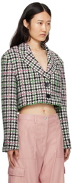MSGM White & Black Check Jacket