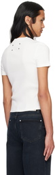 Dion Lee White Shrunken Rivet T-Shirt