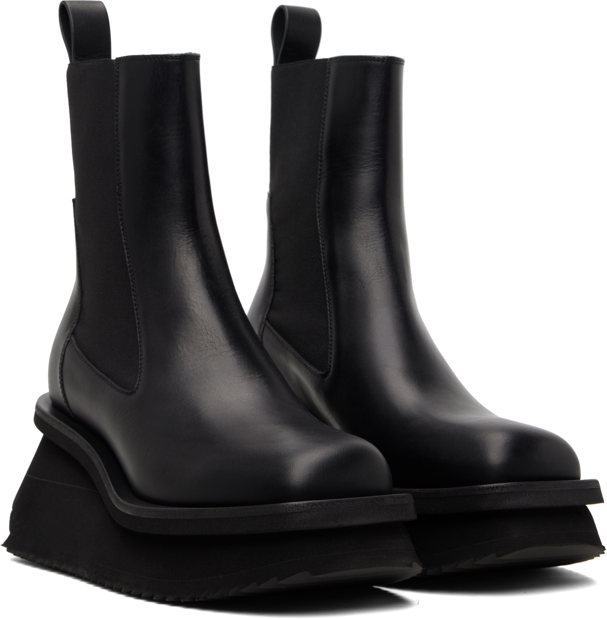 Rick Owens Black Temple Low Factory Beatle Chelsea Boots