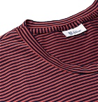 Schiesser - Josef Striped Cotton-Jersey T-Shirt - Burgundy