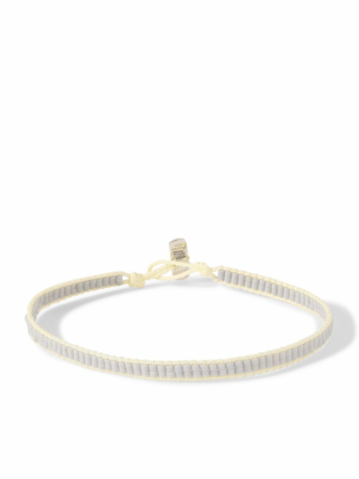 Miansai - Lowe Rhodium-Plated, Rope and Miyuki Beads Bracelet - Gray