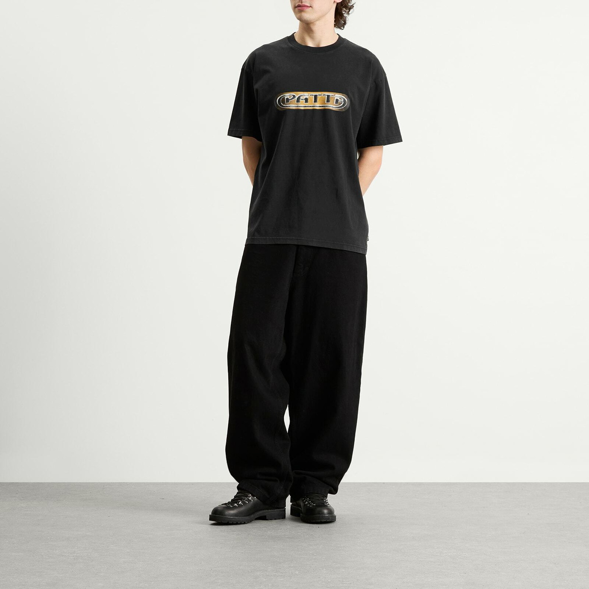 Patta Men's Gilded Acid Washed T-Shirt in Black