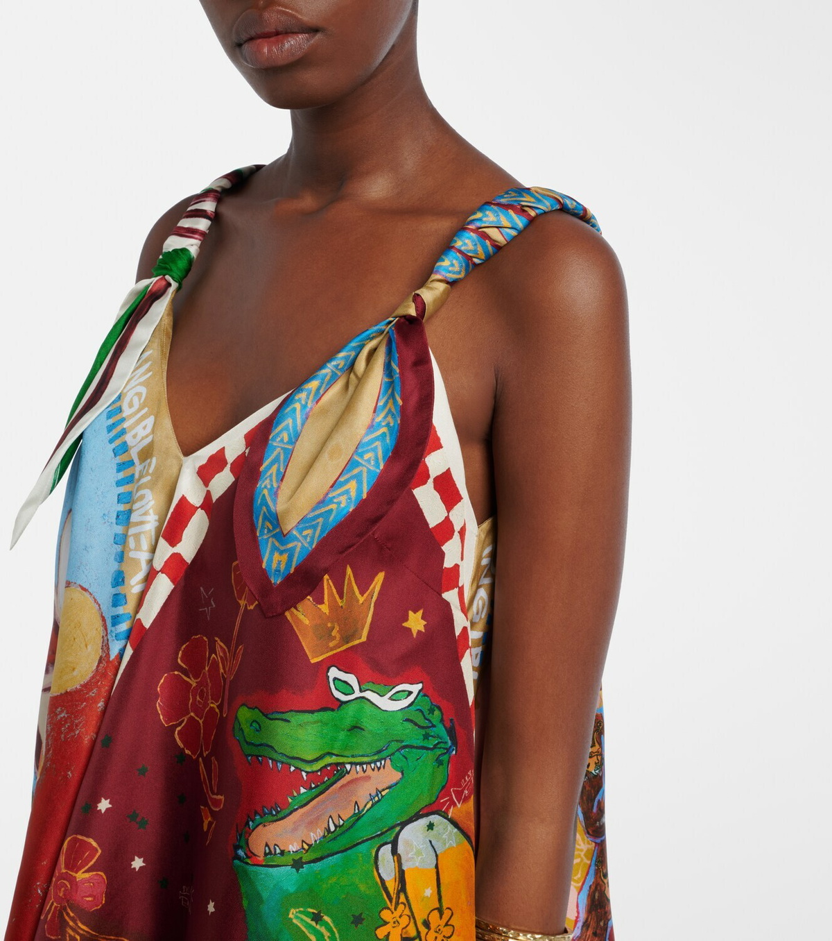 Alémais Mlak printed silk twill top