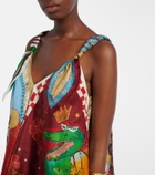 Alémais Mlak printed silk twill top