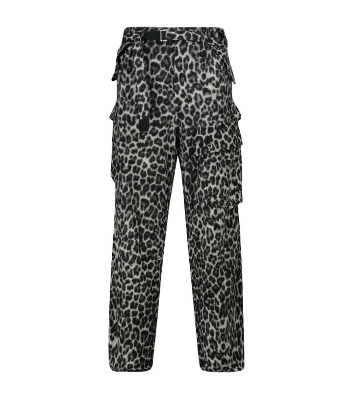 Photo: Sacai - Leopard Shrivel cargo wool pants