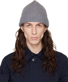 ASPESI Gray Ribbed Beanie