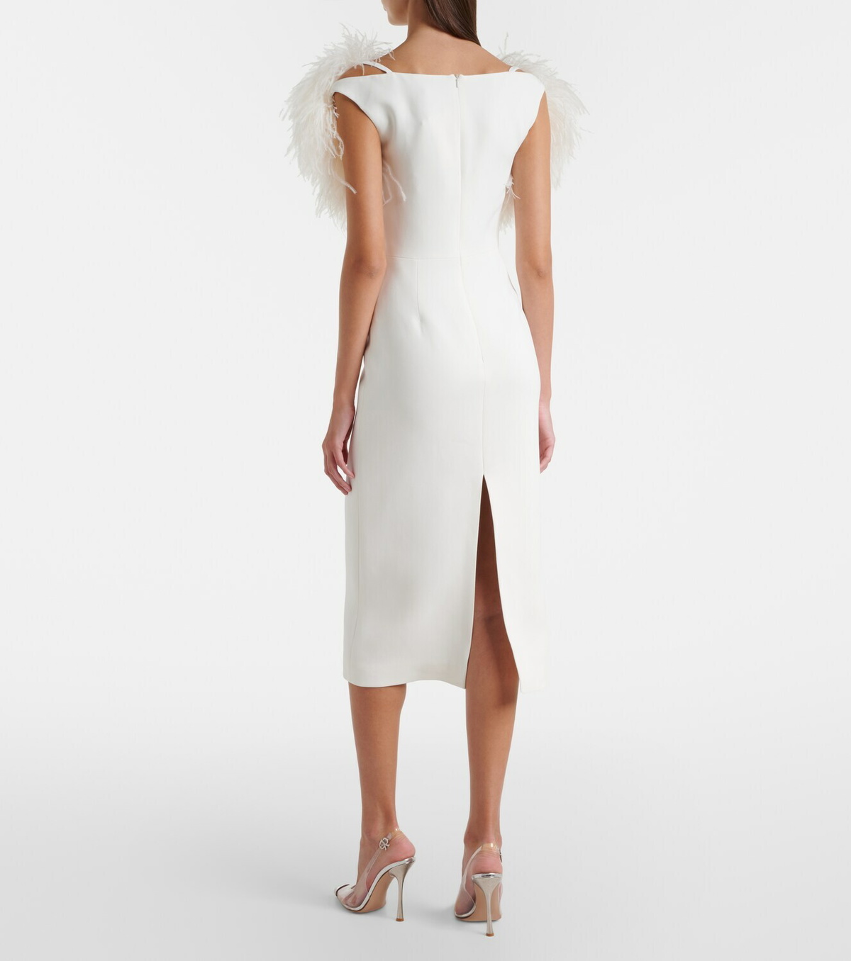 David Koma Feather-trimmed cocktail dress