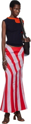Stanley Raffington Red & Blue Parametric Maxi Skirt
