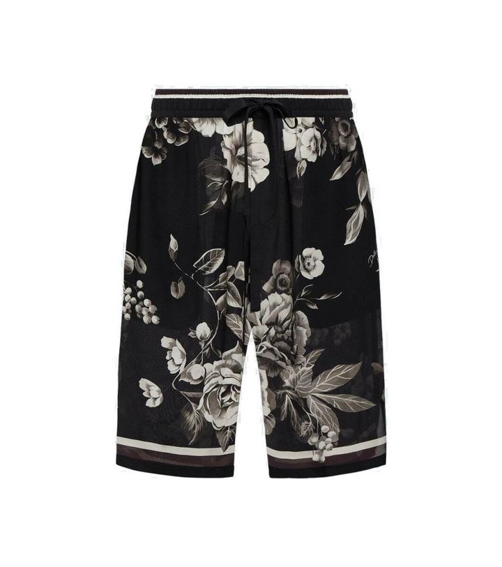 Photo: Dolce&Gabbana Printed silk twill shorts