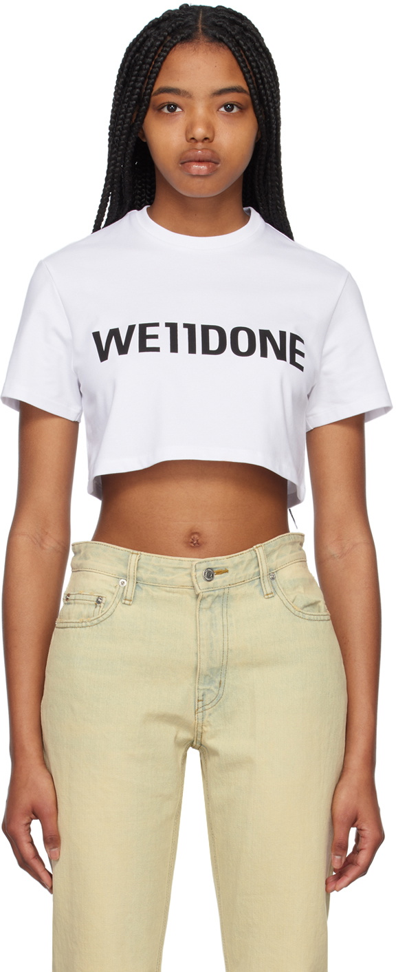 We11done White Cropped T-Shirt