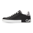 Dolce and Gabbana Black and White Low-Top Sneakers