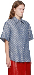 Gucci Navy & Off-White GG Shirt
