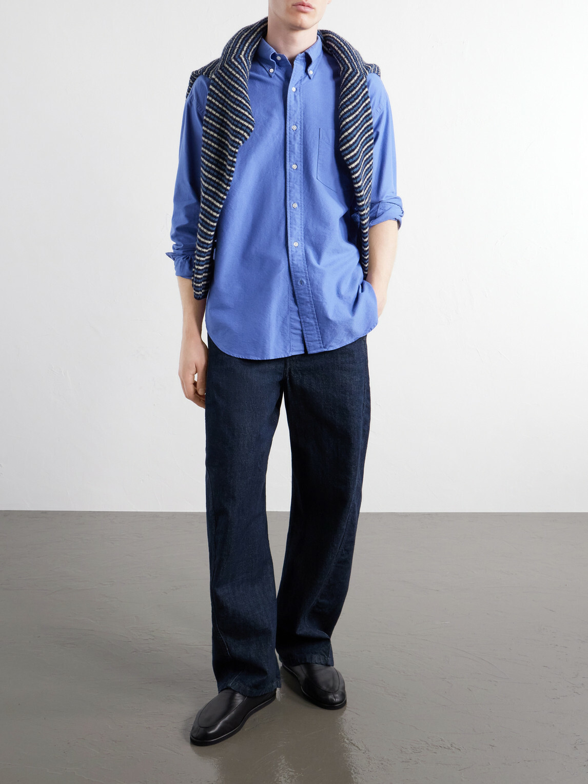 Graphpaper - Cotton-Oxford Shirt - Blue