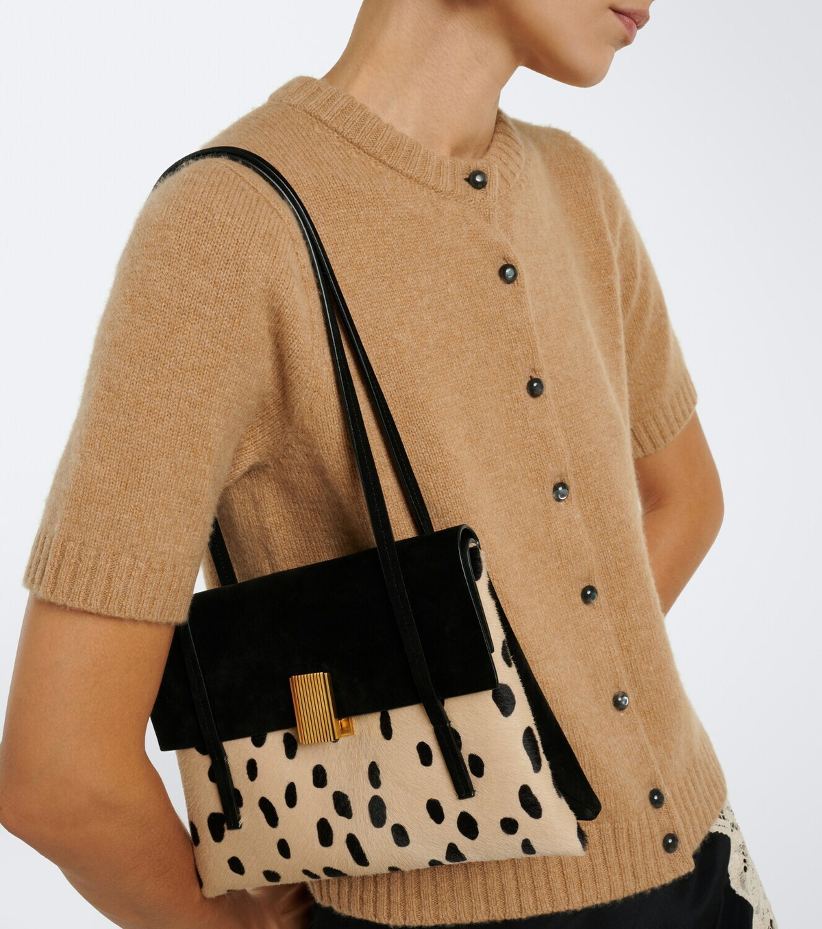 Khaite Soft Blake Small calf-hair and suede shoulder bag