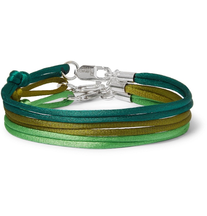 Photo: Rubinacci - Set of Three Silk Bracelets - Green