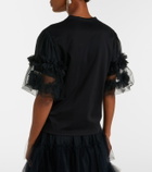 Noir Kei Ninomiya Ruffled tulle-trimmed cotton T-shirt