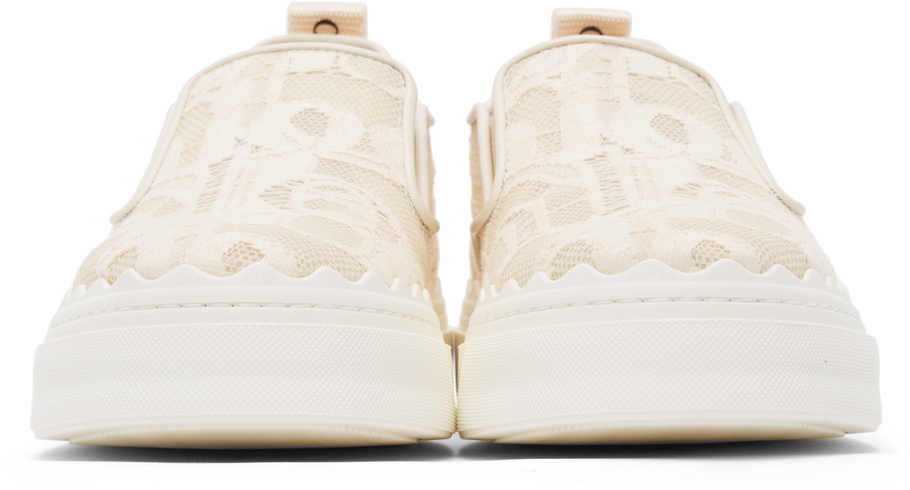 Chloe★関税込 BEIGE LACE LAUREN レディーススニーカー Chloé | Lauren beige lace sneakers | Savannahs