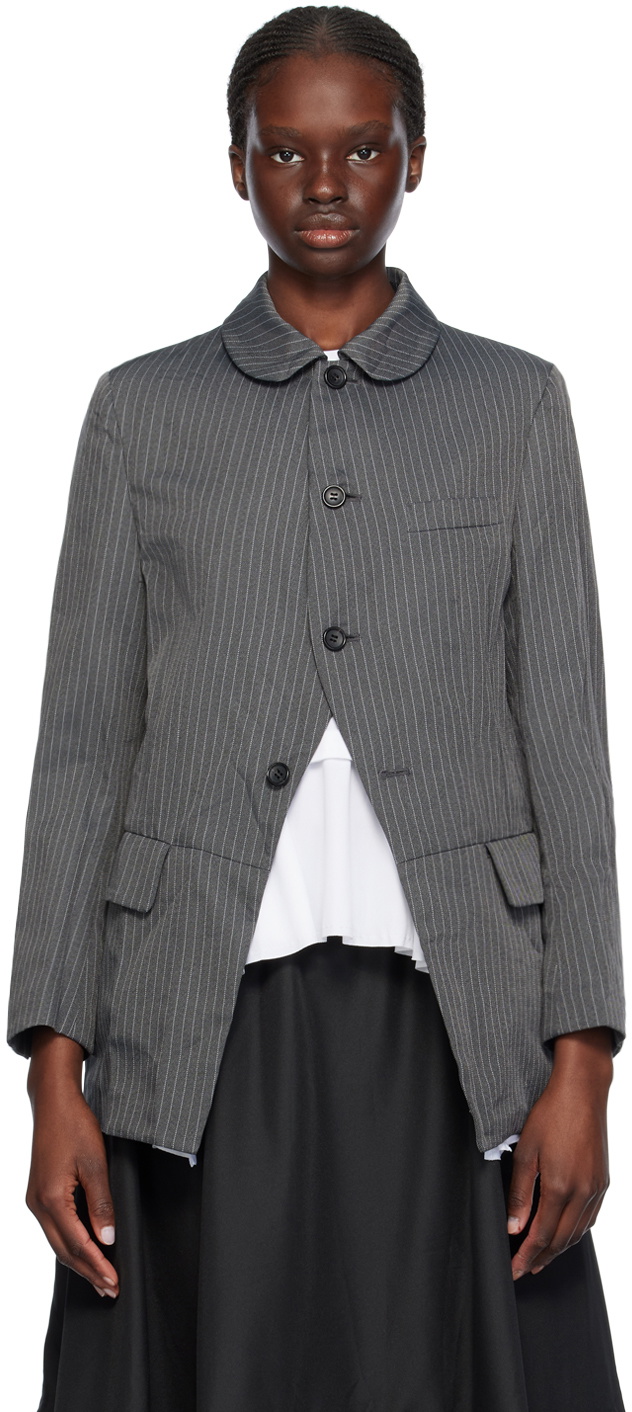 Comme des Garçons Comme des Garçons Gray Pinstripe Blazer
