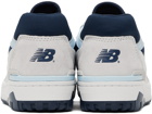 New Balance White & Navy 550 Sneakers