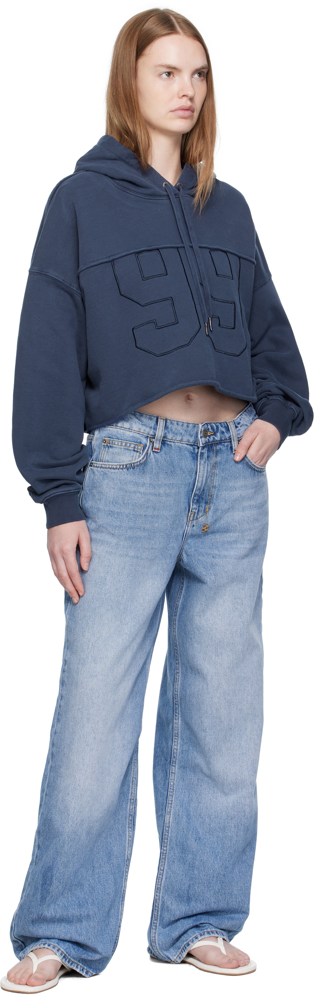 Ksubi Navy Oh G Cropped Hoodie