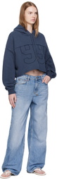 Ksubi Navy Oh G Cropped Hoodie