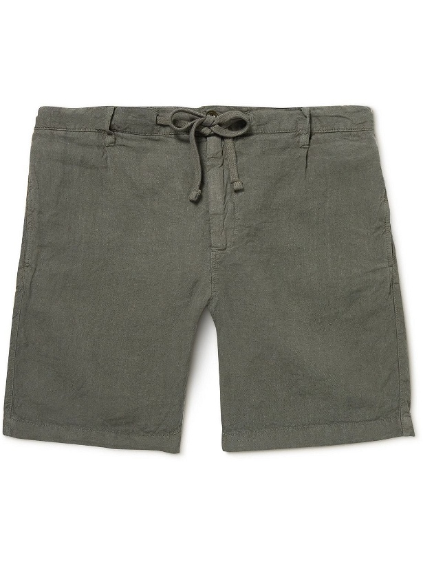 Photo: Hartford - Tank Straight-Leg Linen Drawstring Shorts - Green