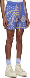 Rhude Blue Bandana Shorts
