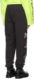 VETEMENTS Black 'J'adore Hardcore' Patched Lounge Pants