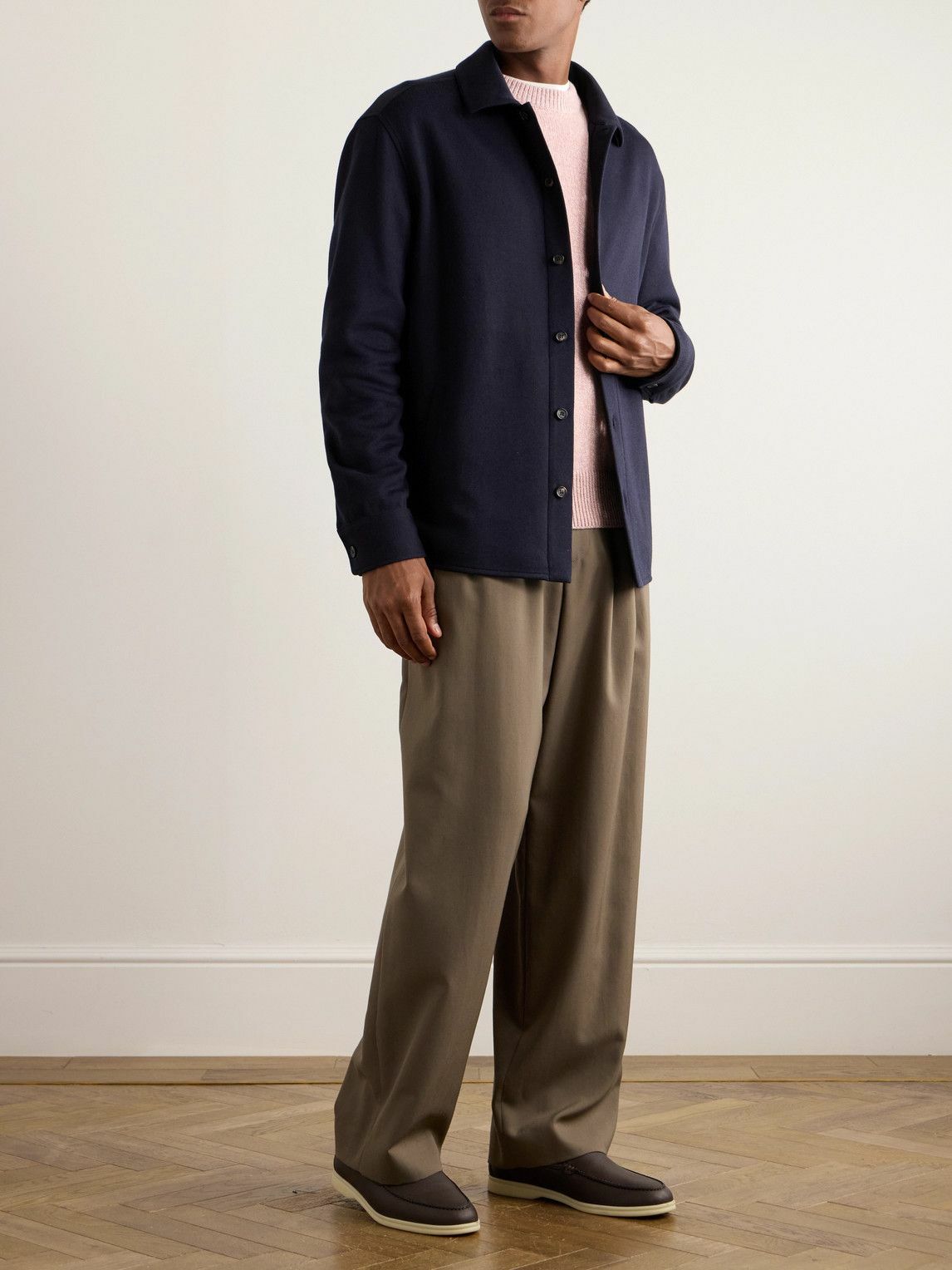 Loro Piana - Whitney Cotton, Silk and Cashmere-Blend Shirt Jacket - Blue