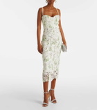 Monique Lhuillier Floral lace corset dress