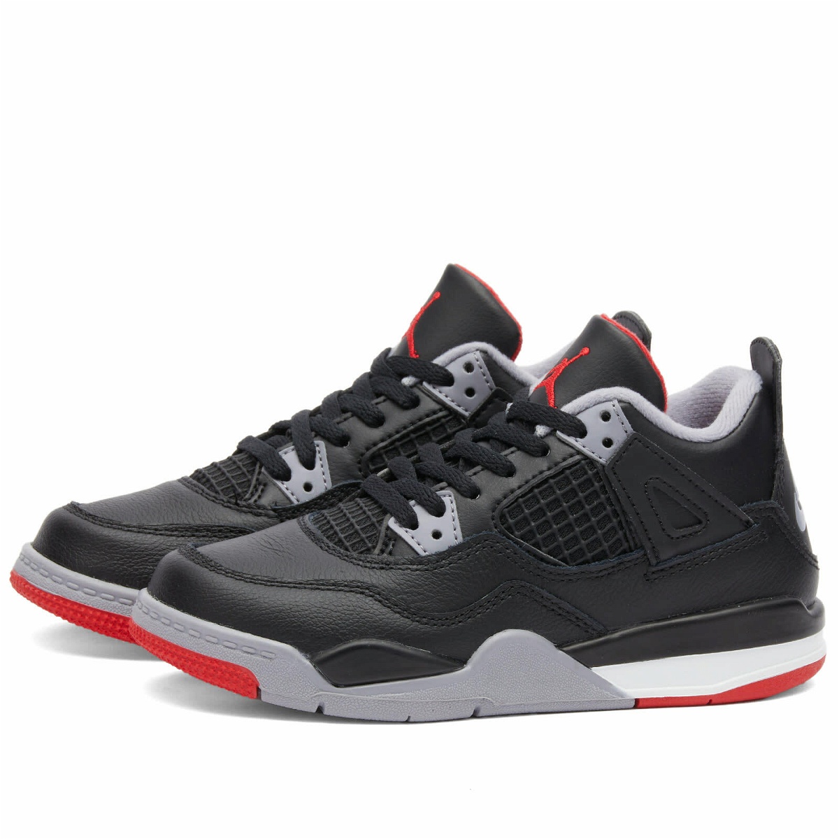 Photo: Air Jordan 4 Retro "Bred Reimagined" PS Sneakers in Fire Red/Cement Grey/Summit White