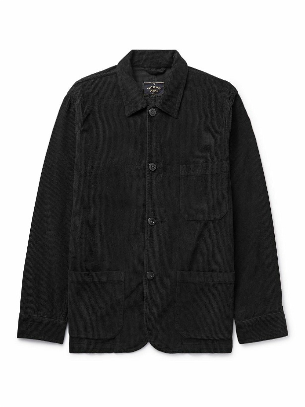 Photo: Portuguese Flannel - Labura Cotton-Corduroy Overshirt - Black