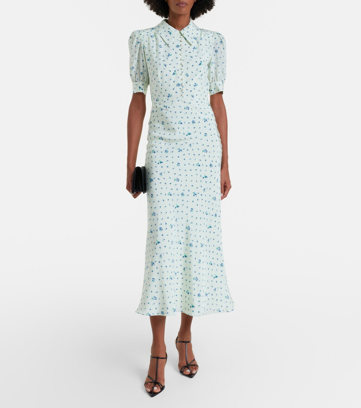 Alessandra Rich Floral silk midi dress