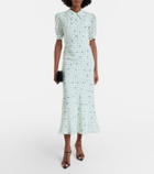 Alessandra Rich Floral silk midi dress