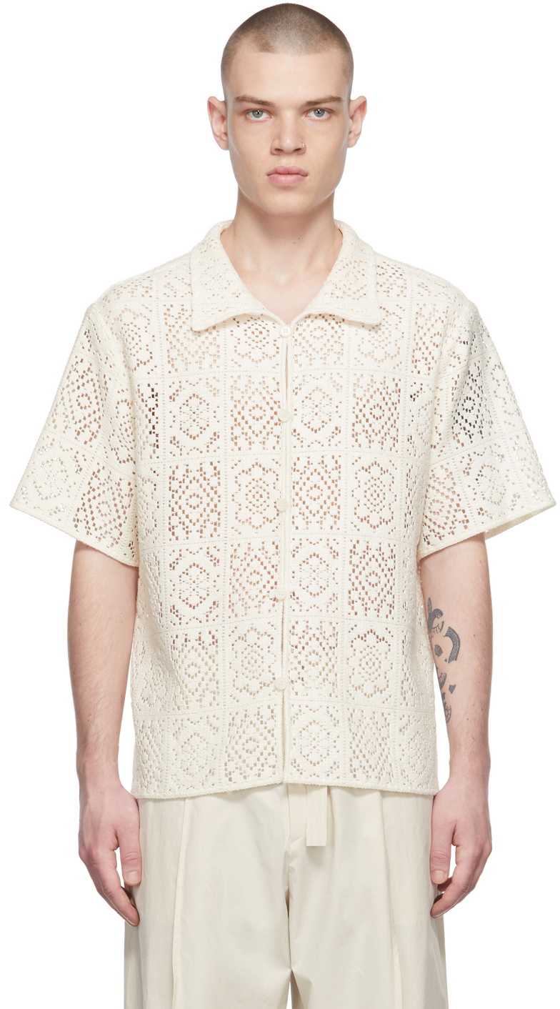 AMOMENTO Off-White Crochet Shirt AMOMENTO