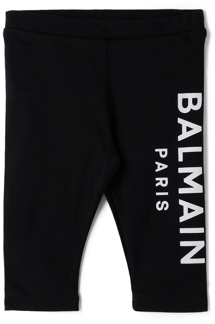 Balmain Baby Black Side Logo Leggings Balmain