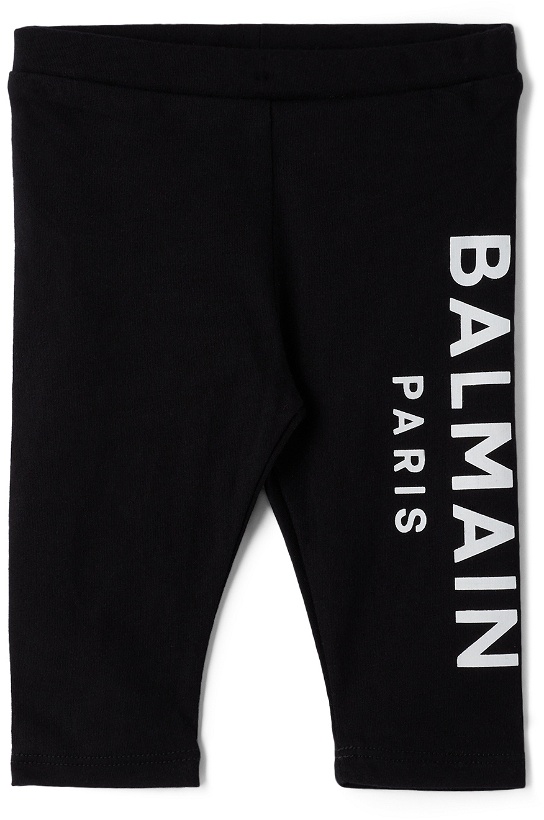 Photo: Balmain Baby Black Side Logo Leggings