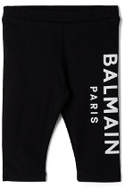 Balmain Baby Black Side Logo Leggings