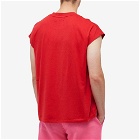 Pangaia Organic Cotton Cropped Shoulder C-Fiber T-Shirt in Apple Red