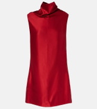 Khaite Daria turtleneck satin minidress
