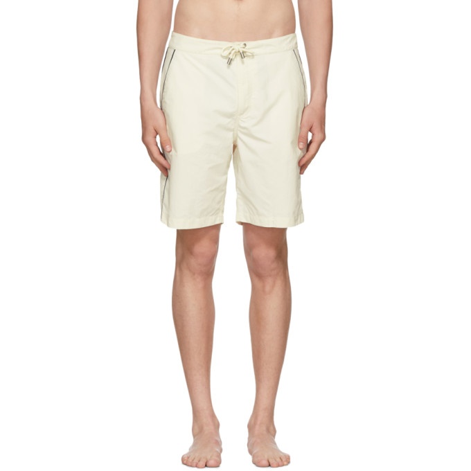 Photo: Solid and Striped Off-White Piped Board Shorts