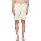Solid and Striped Off-White Piped Board Shorts